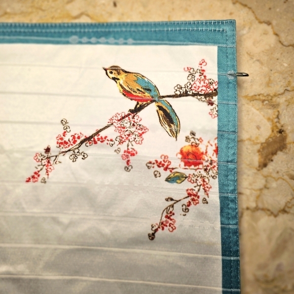 Lenox "Chirp" Birds & Floral Placemats Set of 4 White Teal Fushia 17.5" x 13" - Picture 2 of 4